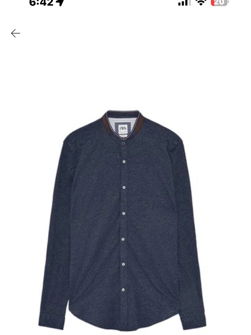Zara Men's Dark Navy Button-Front Lightweight Shirt Jacket